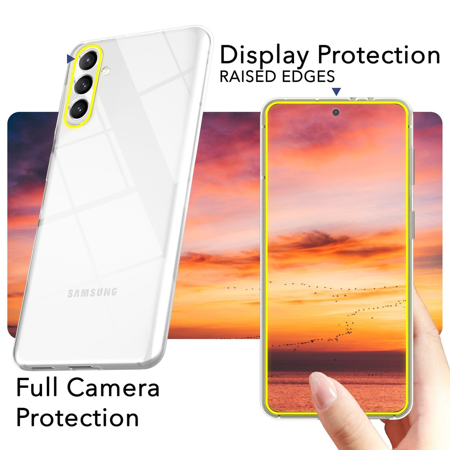 NALIA Transparente Silikonhülle für Samsung Galaxy S24 – Anti-Gelb & Rutschfest – GLAZE (Handyhülle Kristallklar, Schlank & Stoßfest) – Marke aus Berlin