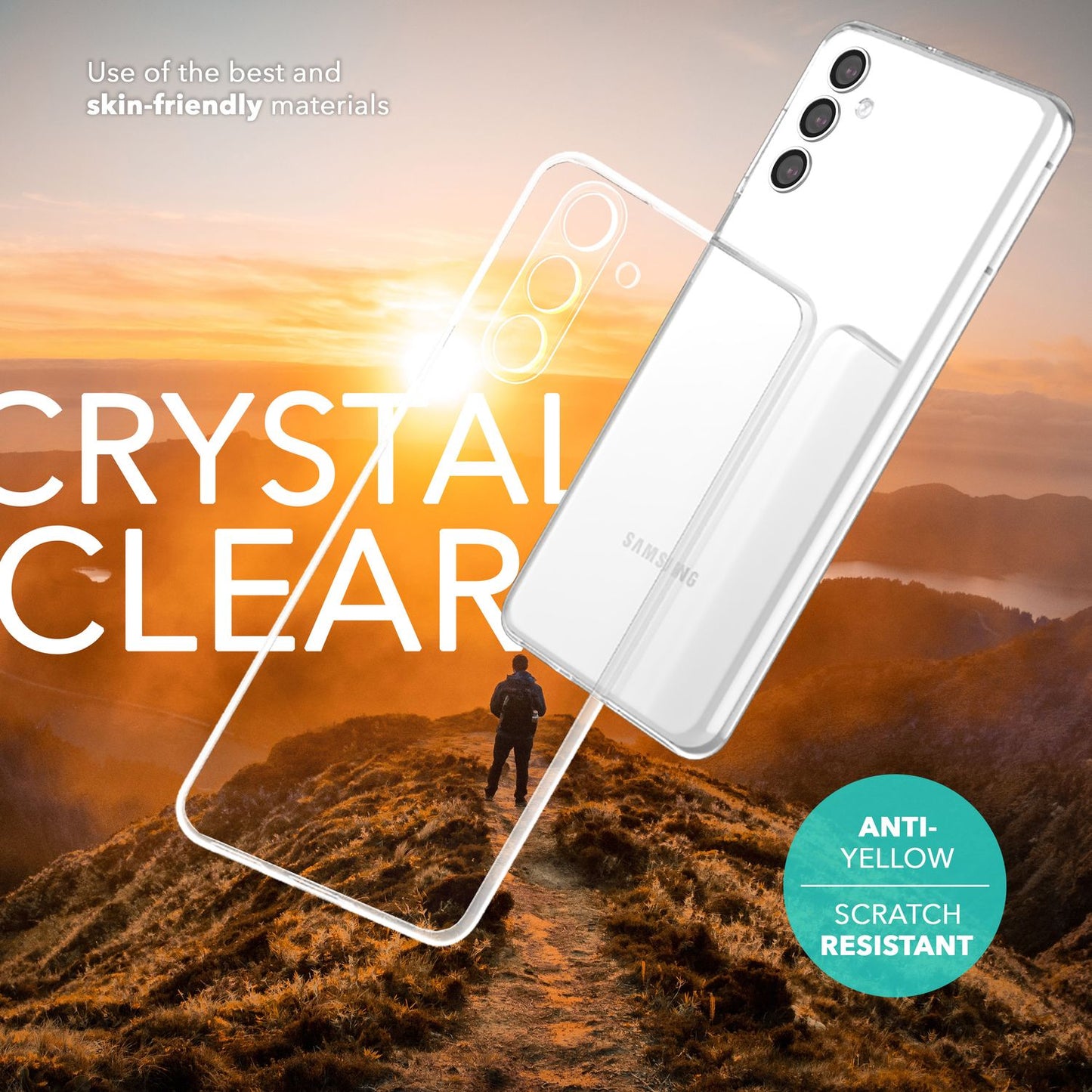 NALIA Transparente Silikonhülle für Samsung Galaxy S24 Plus – Anti-Gelb & Rutschfest – GLAZE (Handyhülle Kristallklar, Schlank & Stoßfest) – Marke aus Berlin