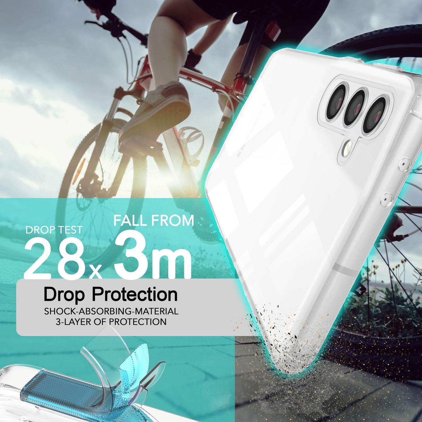 NALIA Transparente Hülle für Samsung Galaxy S24 – Harte Rückseite & Silikon Rand – IGNITE (Stoßfeste Handyhülle & Verstärkte Ecken) – Marke aus Berlin