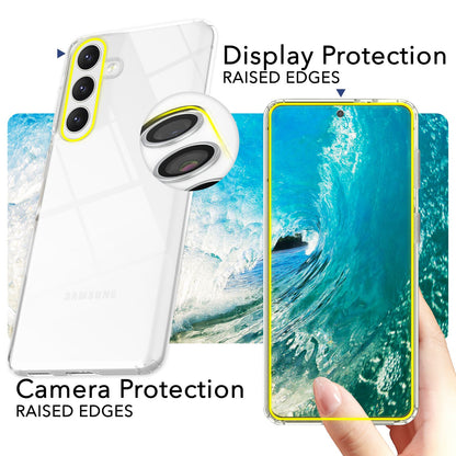 NALIA Transparente Hülle für Samsung Galaxy S24 – Harte Rückseite & Silikon Rand – IGNITE (Stoßfeste Handyhülle & Verstärkte Ecken) – Marke aus Berlin