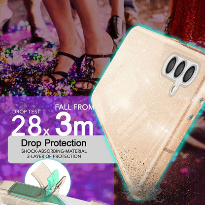 NALIA Glitzerhülle für Samsung Galaxy S24 – Funkelndes Silikon Case – DAZZLIN (Transparent & Stoßfest) – Marke aus Berlin