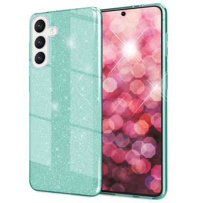 NALIA Glitzerhülle für Samsung Galaxy S24 Plus – Funkelnder Glitzer-Look & Grip – SHINEPOP (Silikon Case) – Marke aus Berlin