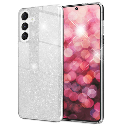 NALIA Glitzerhülle für Samsung Galaxy S24 Plus – Funkelnder Glitzer-Look & Grip – SHINEPOP (Silikon Case) – Marke aus Berlin