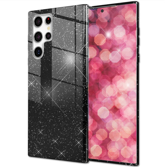 NALIA Glitzerhülle für Samsung Galaxy S24 Ultra – Funkelnder Glitzer-Look & Grip – SHINEPOP (Silikon Case) – Marke aus Berlin