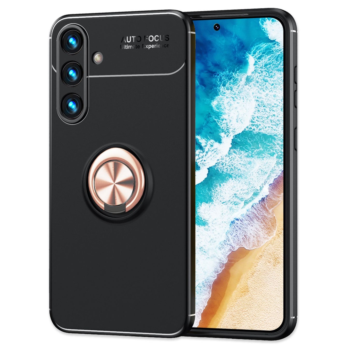 NALIA Ringhülle für Samsung Galaxy S24 – Ring-Ständer 360° & für Magnet-Halter – GRIP360 (Mattiertes Silikon Case) – Marke aus Berlin