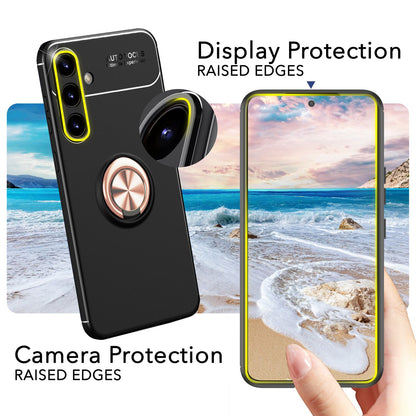 NALIA Ringhülle für Samsung Galaxy S24 – Ring-Ständer 360° & für Magnet-Halter – GRIP360 (Mattiertes Silikon Case) – Marke aus Berlin