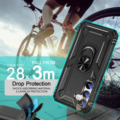 NALIA Panzerhülle für Samsung Galaxy S24 – Ring-Ständer 360° & Magnet-Halterung Kompatibel – RINGDEFEND (Stoßfestes Outdoor Case) – Marke aus Berlin