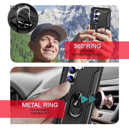 NALIA Panzerhülle für Samsung Galaxy S24 – Ring-Ständer 360° & Magnet-Halterung Kompatibel – RINGDEFEND (Stoßfestes Outdoor Case) – Marke aus Berlin