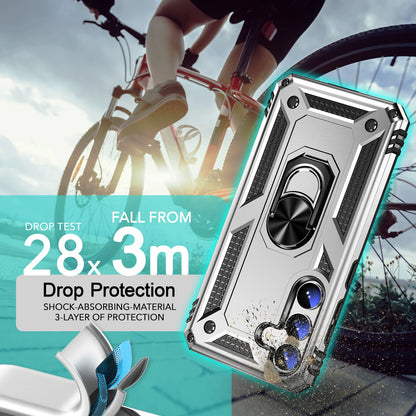 NALIA Panzerhülle für Samsung Galaxy S24 – Ring-Ständer 360° & Magnet-Halterung Kompatibel – RINGDEFEND (Stoßfestes Outdoor Case) – Marke aus Berlin