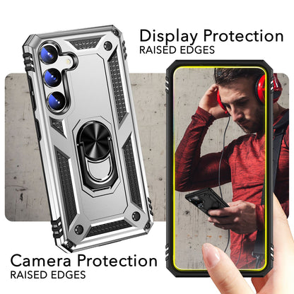NALIA Panzerhülle für Samsung Galaxy S24 – Ring-Ständer 360° & Magnet-Halterung Kompatibel – RINGDEFEND (Stoßfestes Outdoor Case) – Marke aus Berlin