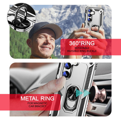 NALIA Panzerhülle für Samsung Galaxy S24 – Ring-Ständer 360° & Magnet-Halterung Kompatibel – RINGDEFEND (Stoßfestes Outdoor Case) – Marke aus Berlin