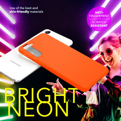 NALIA Neon Silikonhülle für Samsung Galaxy S24 – Soft-Touch & Signal-Neon – NEONSHOCK (Matte Schutzhülle) – Marke aus Berlin