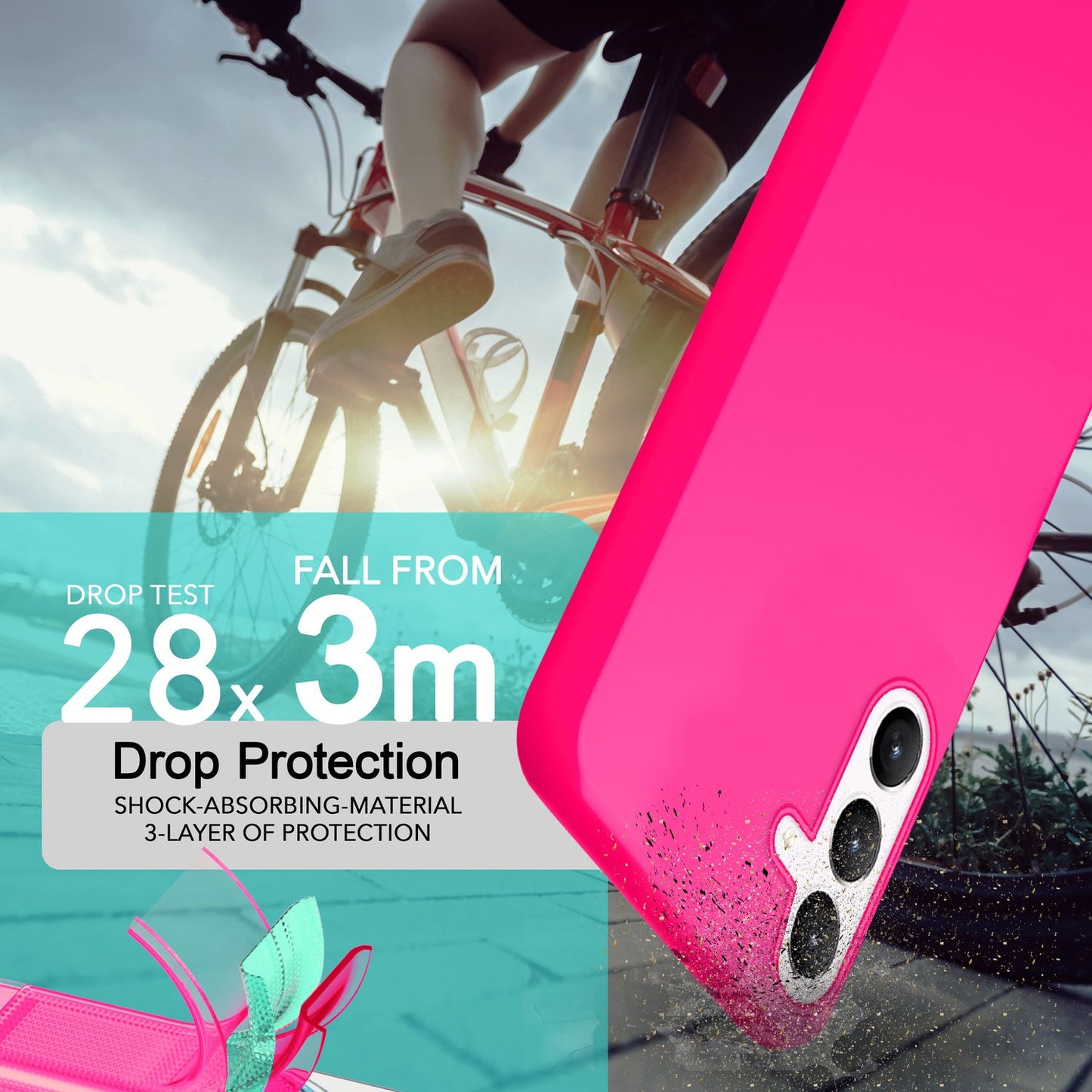 NALIA Neon Silikonhülle für Samsung Galaxy S24 – Soft-Touch & Signal-Neon – NEONSHOCK (Matte Schutzhülle) – Marke aus Berlin