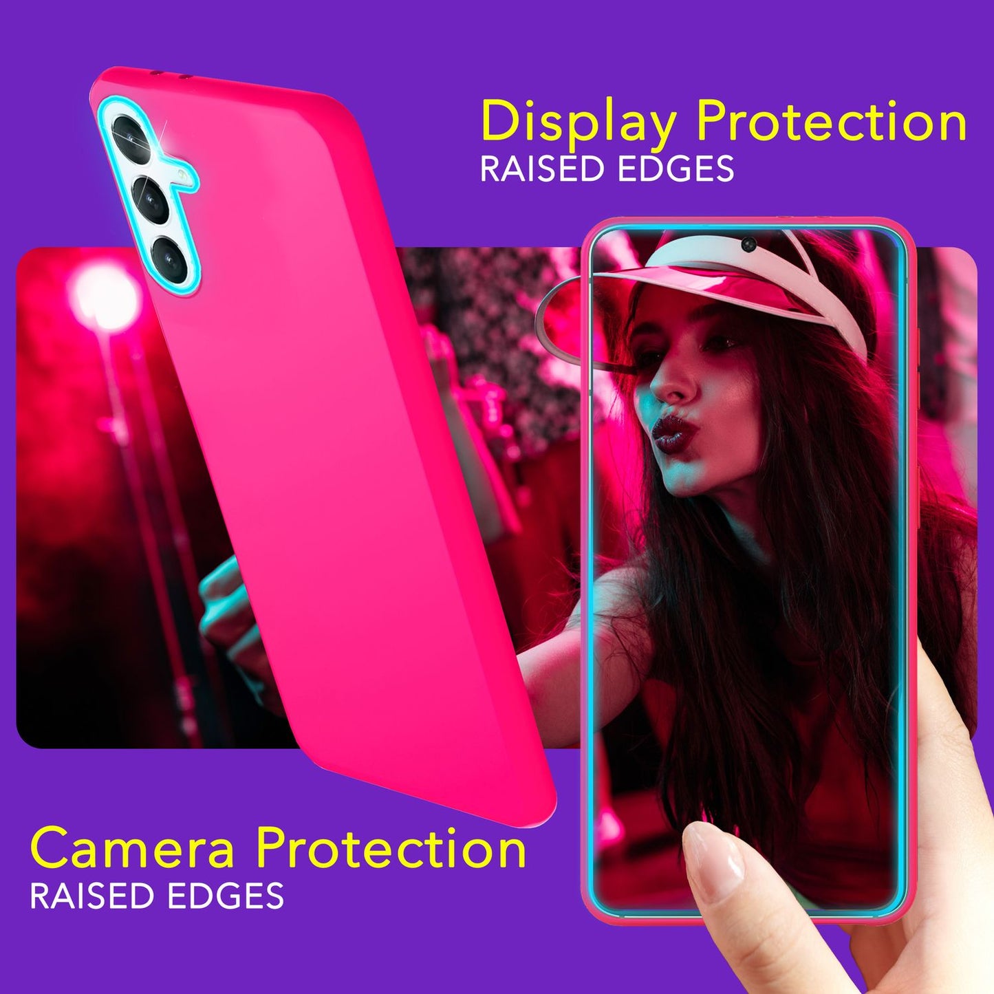 NALIA Neon Silikonhülle für Samsung Galaxy S24 – Soft-Touch & Signal-Neon – NEONSHOCK (Matte Schutzhülle) – Marke aus Berlin