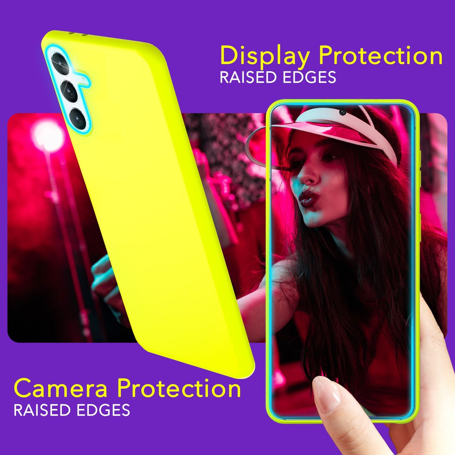 NALIA Neon Silikonhülle für Samsung Galaxy S24 – Soft-Touch & Signal-Neon – NEONSHOCK (Matte Schutzhülle) – Marke aus Berlin