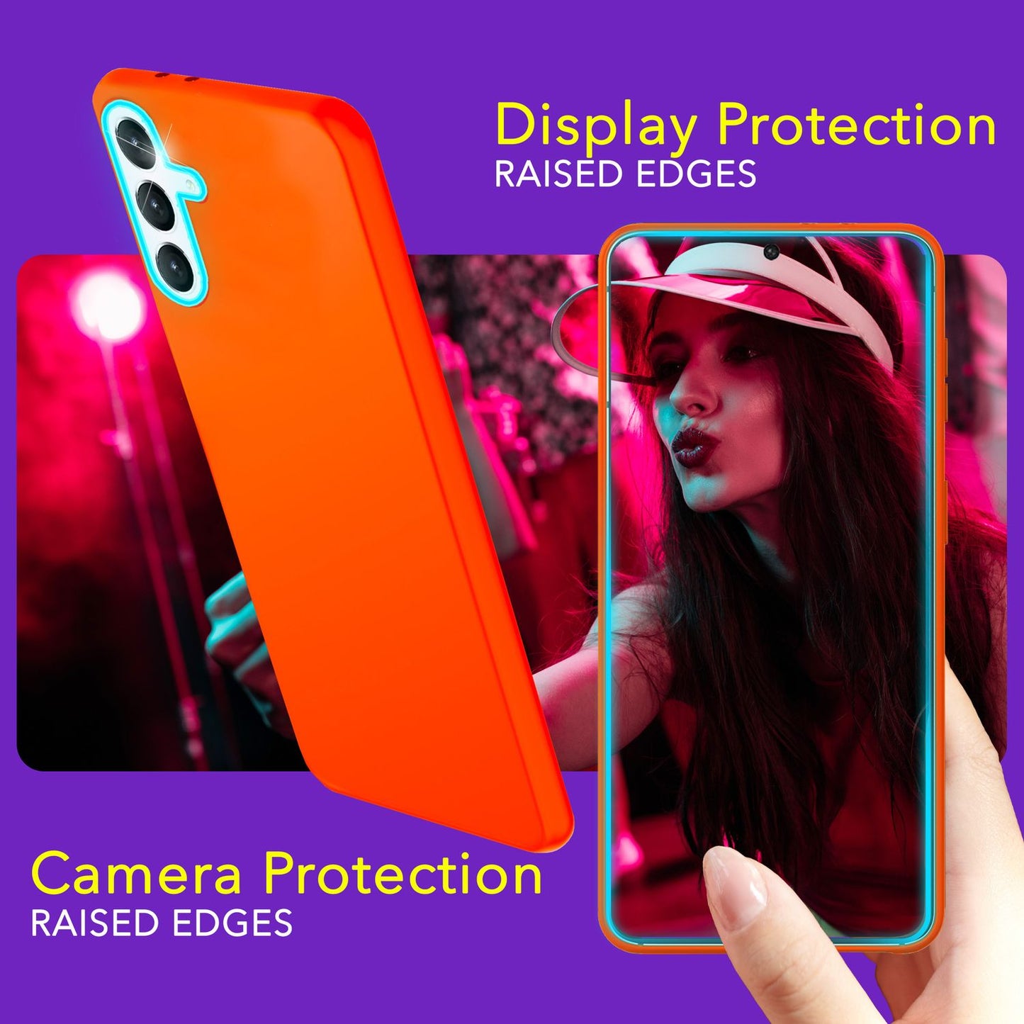 NALIA Neon Silikonhülle für Samsung Galaxy S24 Plus – Soft-Touch & Signal-Neon – NEONSHOCK (Matte Schutzhülle) – Marke aus Berlin