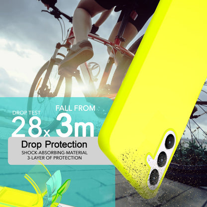 NALIA Neon Silikonhülle für Samsung Galaxy S24 Plus – Soft-Touch & Signal-Neon – NEONSHOCK (Matte Schutzhülle) – Marke aus Berlin