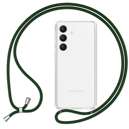 NALIA Handykette für Samsung Galaxy S24 – Transparentes Hybrid-Case & Band – HANGIT PRO (Anti-Gelb Rückseite & Verstellbar) – Marke aus Berlin