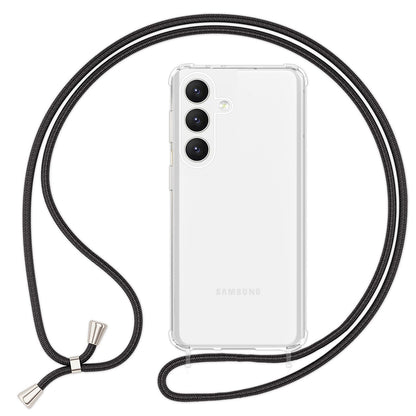 NALIA Handykette für Samsung Galaxy S24 – Transparentes Hybrid-Case & Band – HANGIT PRO (Anti-Gelb Rückseite & Verstellbar) – Marke aus Berlin