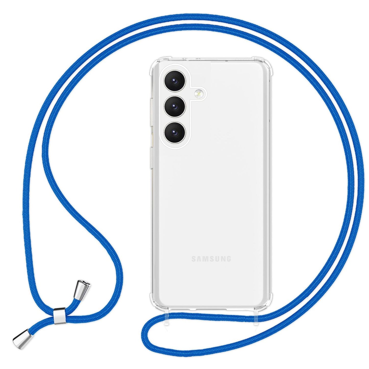 NALIA Handykette für Samsung Galaxy S24 Plus – Transparentes Hybrid-Case & Band – HANGIT PRO (Anti-Gelb Rückseite & Verstellbar) – Marke aus Berlin