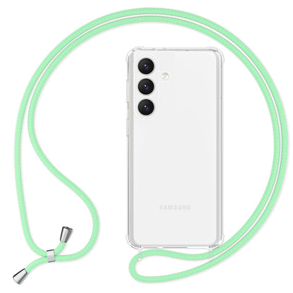 NALIA Handykette für Samsung Galaxy S24 Plus – Transparentes Hybrid-Case & Band – HANGIT PRO (Anti-Gelb Rückseite & Verstellbar) – Marke aus Berlin