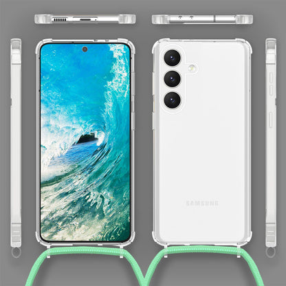 NALIA Handykette für Samsung Galaxy S24 Plus – Transparentes Hybrid-Case & Band – HANGIT PRO (Anti-Gelb Rückseite & Verstellbar) – Marke aus Berlin