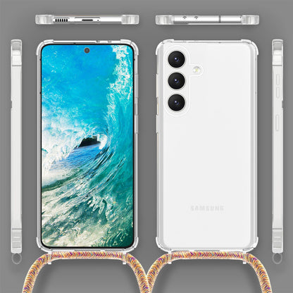 NALIA Handykette für Samsung Galaxy S24 Plus – Transparentes Hybrid-Case & Band – HANGIT PRO (Anti-Gelb Rückseite & Verstellbar) – Marke aus Berlin