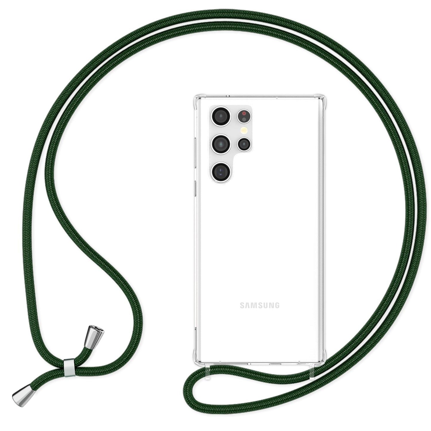 NALIA Handykette für Samsung Galaxy S24 Ultra – Transparentes Hybrid-Case & Band – HANGIT PRO (Anti-Gelb Rückseite & Verstellbar) – Marke aus Berlin