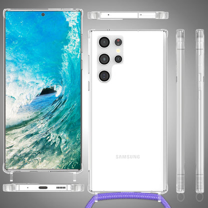 NALIA Handykette für Samsung Galaxy S24 Ultra – Transparentes Hybrid-Case & Band – HANGIT PRO (Anti-Gelb Rückseite & Verstellbar) – Marke aus Berlin