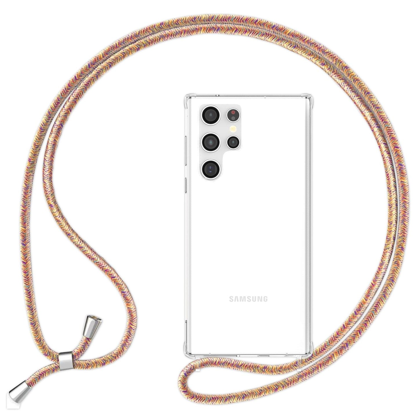 NALIA Handykette für Samsung Galaxy S24 Ultra – Transparentes Hybrid-Case & Band – HANGIT PRO (Anti-Gelb Rückseite & Verstellbar) – Marke aus Berlin