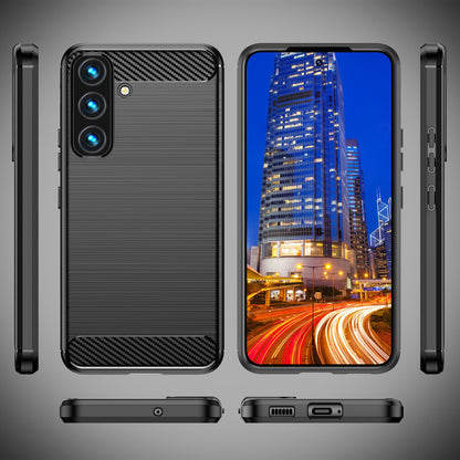 NALIA Silikonhülle für Samsung Galaxy S24 – Rutschfest & Matt – VORTEX (Gebürstete Optik & Carbon Design) – Marke aus Berlin
