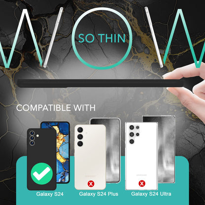 NALIA Ultra Slim Hardcase für Samsung Galaxy S24 – Matt & 0.3mm Dünn – PHANTOM (Hauchdünnes Cover & Kamera-Vollschutz) – Marke aus Berlin
