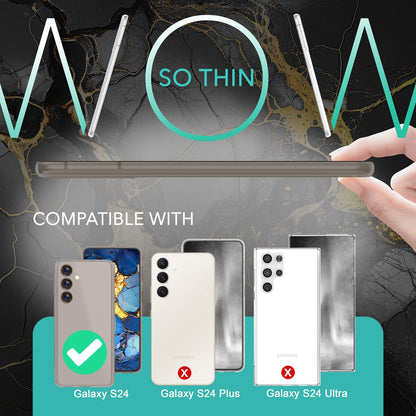 NALIA Ultra Slim Hardcase für Samsung Galaxy S24 – Matt & 0.3mm Dünn – PHANTOM (Hauchdünnes Cover & Kamera-Vollschutz) – Marke aus Berlin