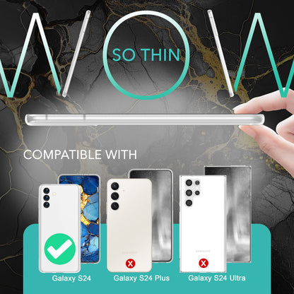 NALIA Ultra Slim Hardcase für Samsung Galaxy S24 – Matt & 0.3mm Dünn – PHANTOM (Hauchdünnes Cover & Kamera-Vollschutz) – Marke aus Berlin