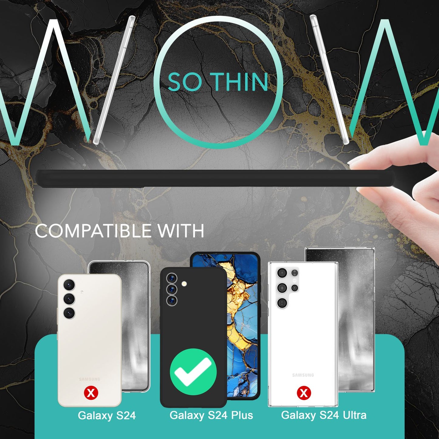 NALIA Ultra Slim Hardcase für Samsung Galaxy S24 Plus – Matt & 0.3mm Dünn – PHANTOM (Hauchdünnes Cover & Kamera-Vollschutz) – Marke aus Berlin