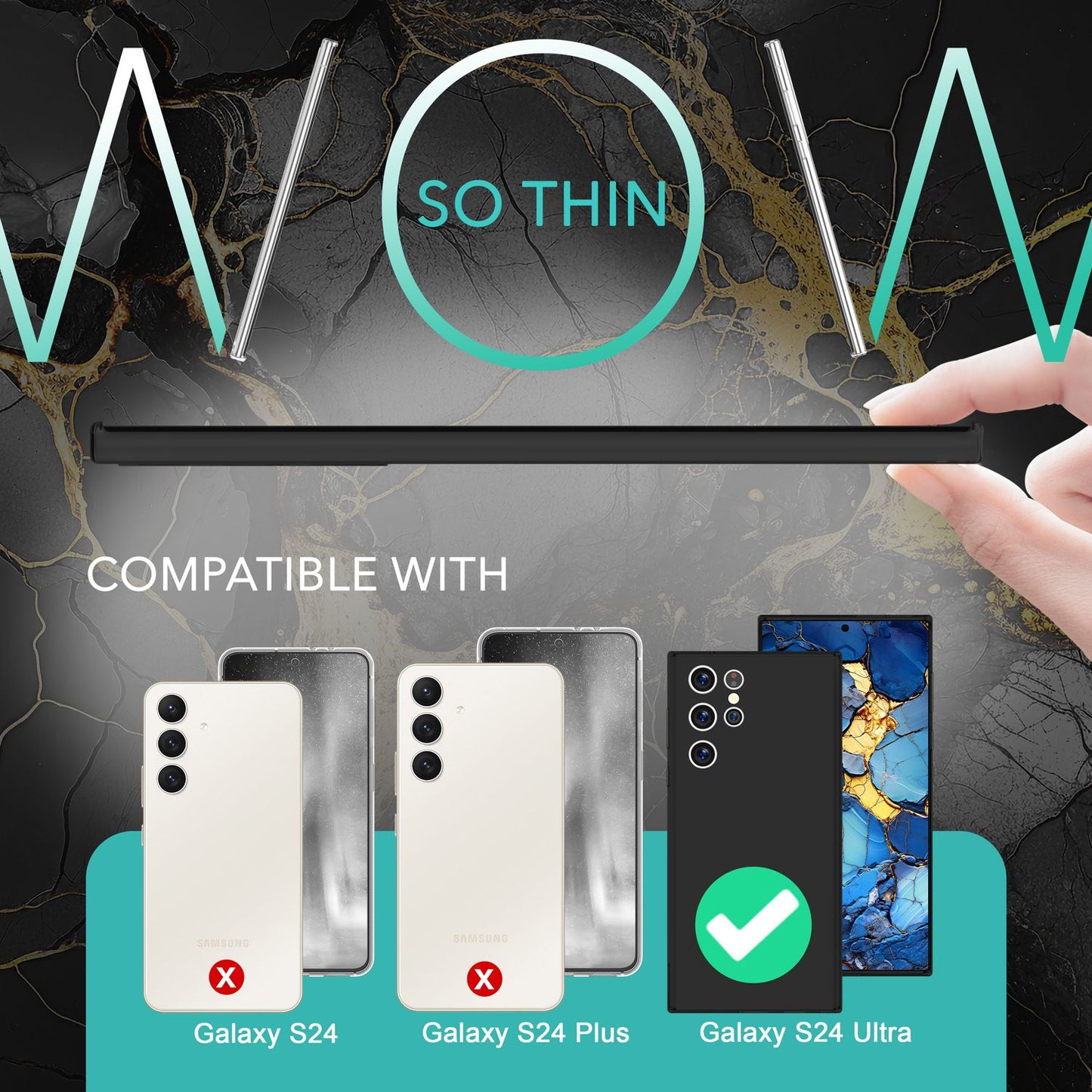 NALIA Ultra Slim Hardcase für Samsung Galaxy S24 Ultra – Matt & 0.3mm Dünn – PHANTOM (Hauchdünnes Cover & Kamera-Vollschutz) – Marke aus Berlin