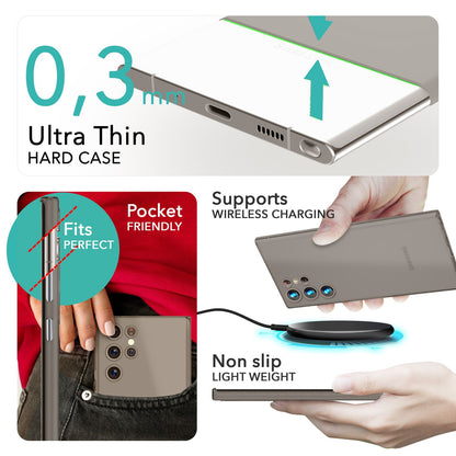 NALIA Ultra Slim Hardcase für Samsung Galaxy S24 Ultra – Matt & 0.3mm Dünn – PHANTOM (Hauchdünnes Cover & Kamera-Vollschutz) – Marke aus Berlin