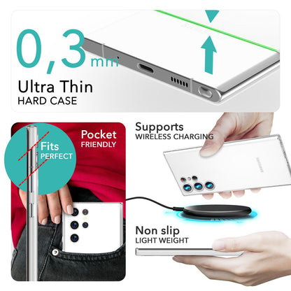 NALIA Ultra Slim Hardcase für Samsung Galaxy S24 Ultra – Matt & 0.3mm Dünn – PHANTOM (Hauchdünnes Cover & Kamera-Vollschutz) – Marke aus Berlin
