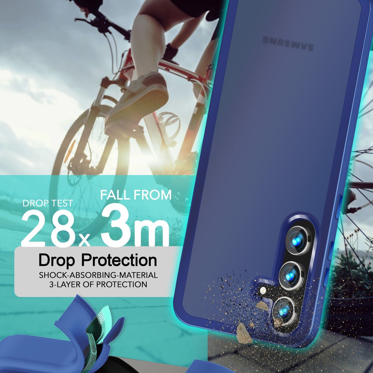 NALIA Matte Handyhülle für Samsung Galaxy S24 Plus – Stoßfester Silikon-Rahmen & Semi-Transparent – FUZION (Anti-Fingerprint Case) – Marke aus Berlin