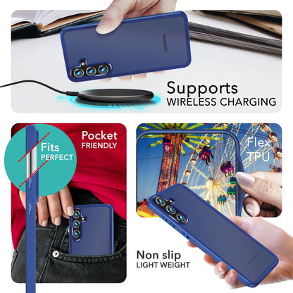 NALIA Matte Handyhülle für Samsung Galaxy S24 Plus – Stoßfester Silikon-Rahmen & Semi-Transparent – FUZION (Anti-Fingerprint Case) – Marke aus Berlin