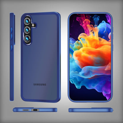 NALIA Matte Handyhülle für Samsung Galaxy S24 Plus – Stoßfester Silikon-Rahmen & Semi-Transparent – FUZION (Anti-Fingerprint Case) – Marke aus Berlin
