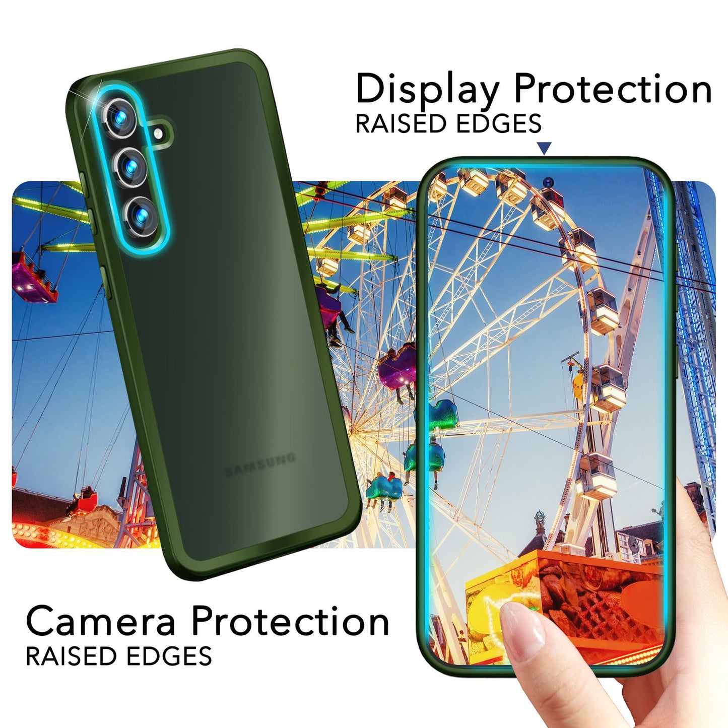 NALIA Matte Handyhülle für Samsung Galaxy S24 Plus – Stoßfester Silikon-Rahmen & Semi-Transparent – FUZION (Anti-Fingerprint Case) – Marke aus Berlin