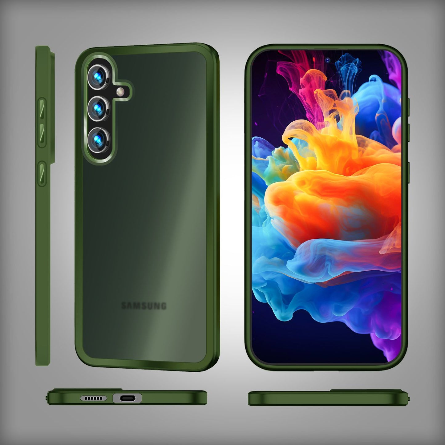 NALIA Matte Handyhülle für Samsung Galaxy S24 Plus – Stoßfester Silikon-Rahmen & Semi-Transparent – FUZION (Anti-Fingerprint Case) – Marke aus Berlin