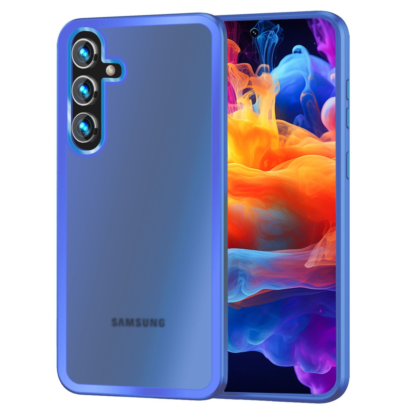 NALIA Matte Handyhülle für Samsung Galaxy S24 Plus – Stoßfester Silikon-Rahmen & Semi-Transparent – FUZION (Anti-Fingerprint Case) – Marke aus Berlin