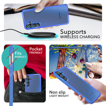 NALIA Matte Handyhülle für Samsung Galaxy S24 Plus – Stoßfester Silikon-Rahmen & Semi-Transparent – FUZION (Anti-Fingerprint Case) – Marke aus Berlin