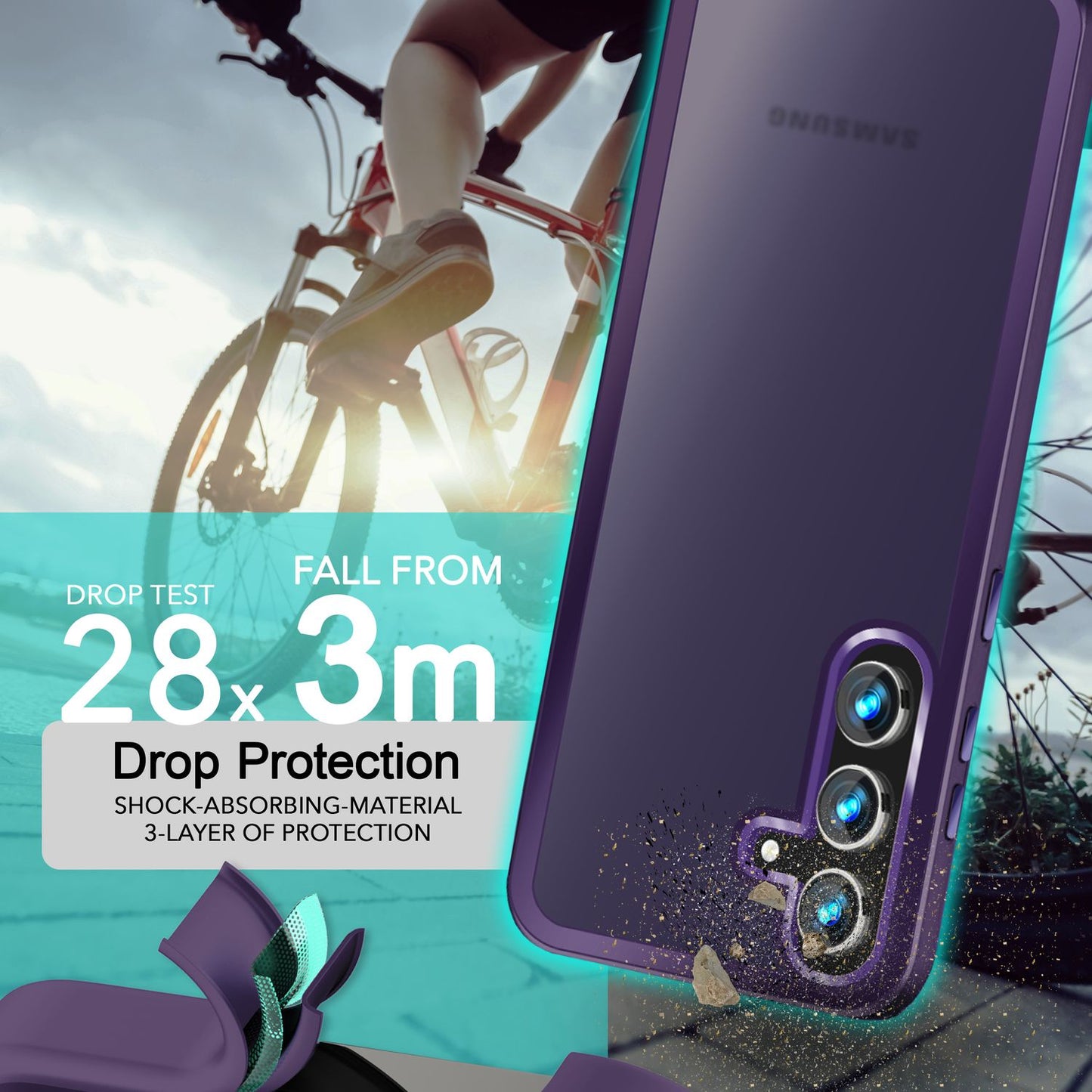 NALIA Matte Handyhülle für Samsung Galaxy S24 Plus – Stoßfester Silikon-Rahmen & Semi-Transparent – FUZION (Anti-Fingerprint Case) – Marke aus Berlin