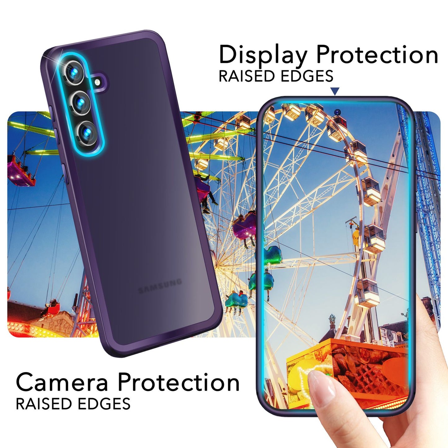 NALIA Matte Handyhülle für Samsung Galaxy S24 Plus – Stoßfester Silikon-Rahmen & Semi-Transparent – FUZION (Anti-Fingerprint Case) – Marke aus Berlin