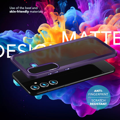 NALIA Matte Handyhülle für Samsung Galaxy S24 Plus – Stoßfester Silikon-Rahmen & Semi-Transparent – FUZION (Anti-Fingerprint Case) – Marke aus Berlin