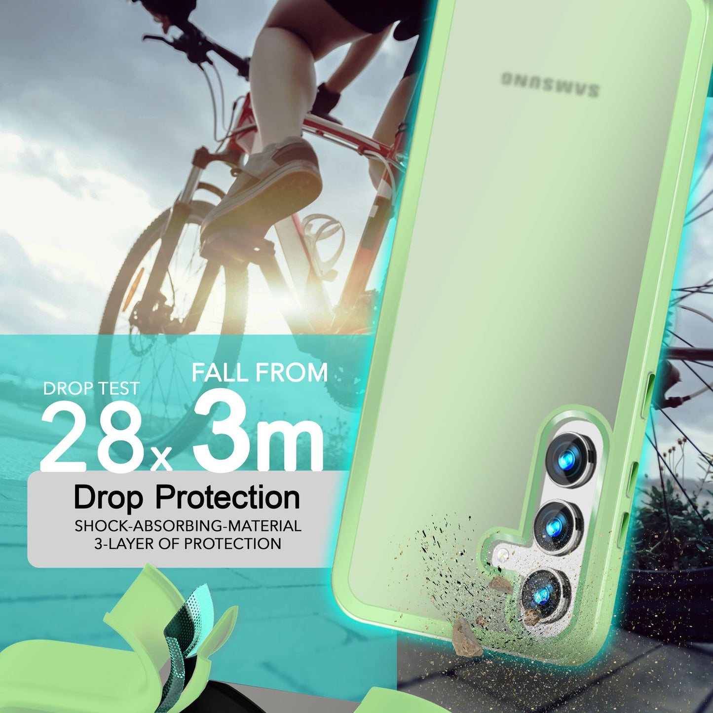 NALIA Matte Handyhülle für Samsung Galaxy S24 Plus – Stoßfester Silikon-Rahmen & Semi-Transparent – FUZION (Anti-Fingerprint Case) – Marke aus Berlin