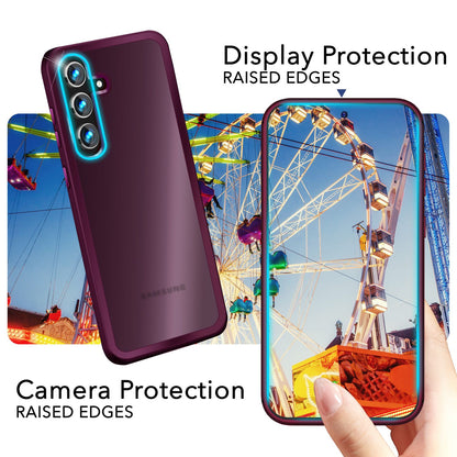 NALIA Matte Handyhülle für Samsung Galaxy S24 Plus – Stoßfester Silikon-Rahmen & Semi-Transparent – FUZION (Anti-Fingerprint Case) – Marke aus Berlin